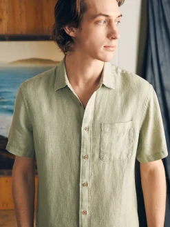 Faherty Brand Shirts*Short-Sleeve Palma Linen Shirt -