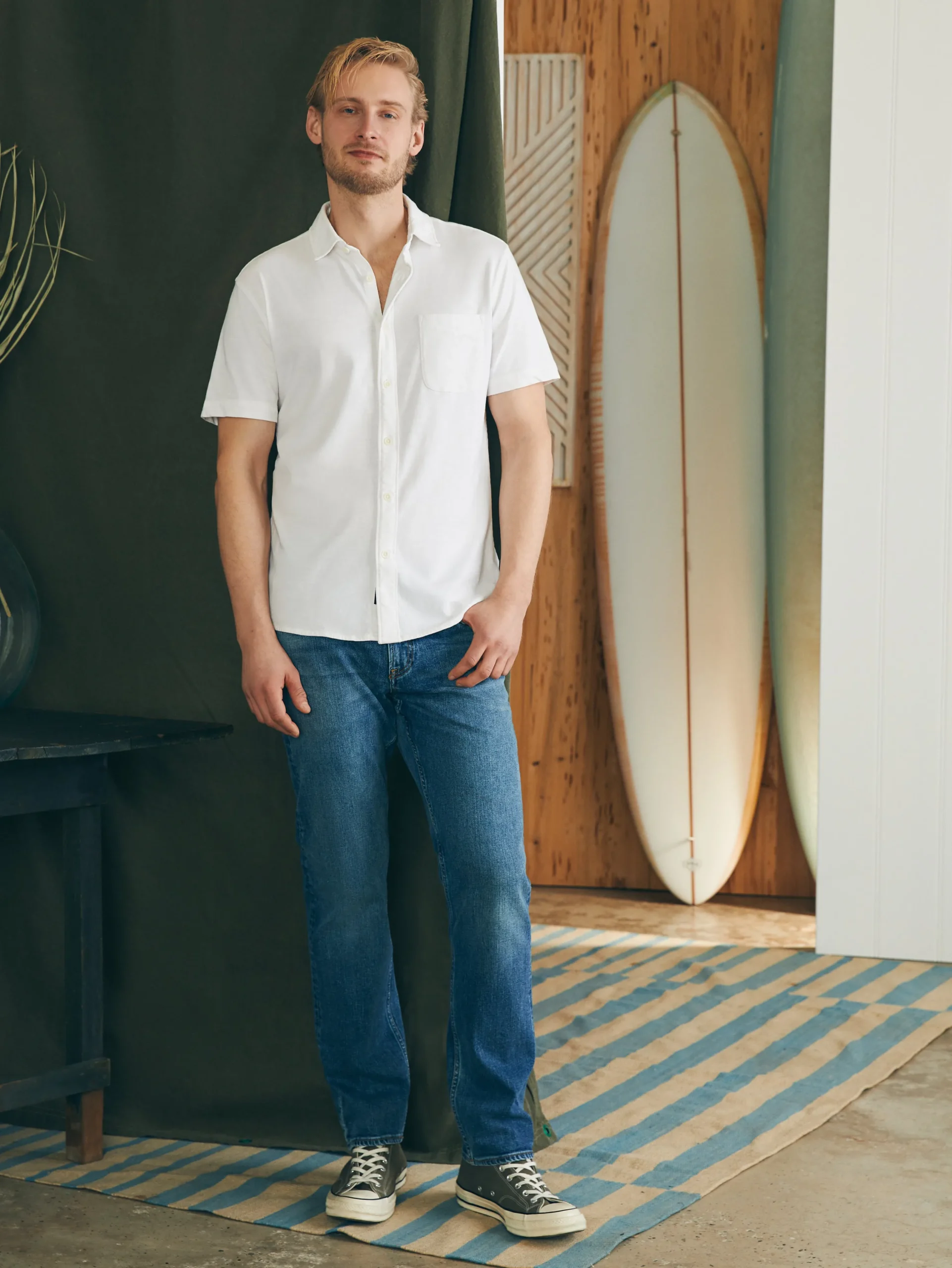 Faherty Brand Shirts*Short-Sleeve Sunwashed Knit Shirt (Single Pocket) (Tall) -