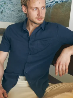 Faherty Brand Shirts*Short-Sleeve Sunwashed Knit Shirt (Single Pocket) -