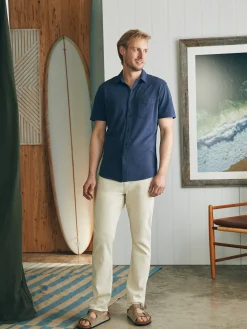 Faherty Brand Shirts*Short-Sleeve Sunwashed Knit Shirt (Single Pocket) -
