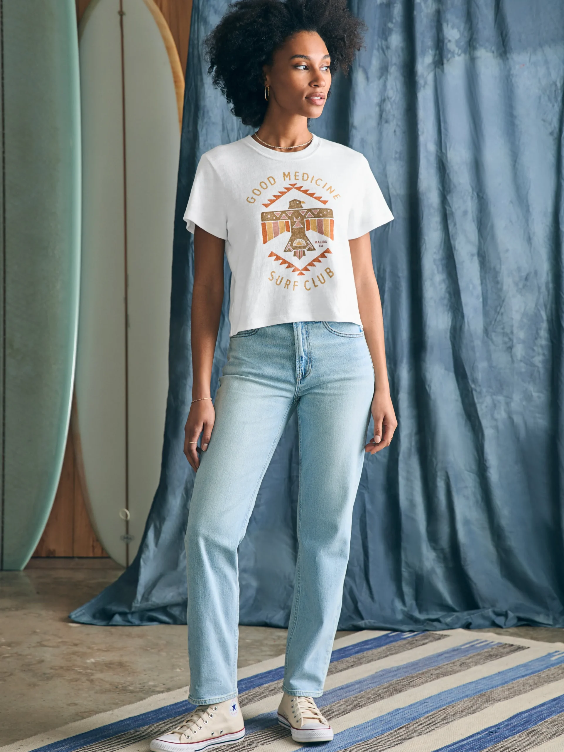 Women Faherty Brand T-Shirts*Steven Paul Judd Good Medicine Sunwashed Slub Tee -