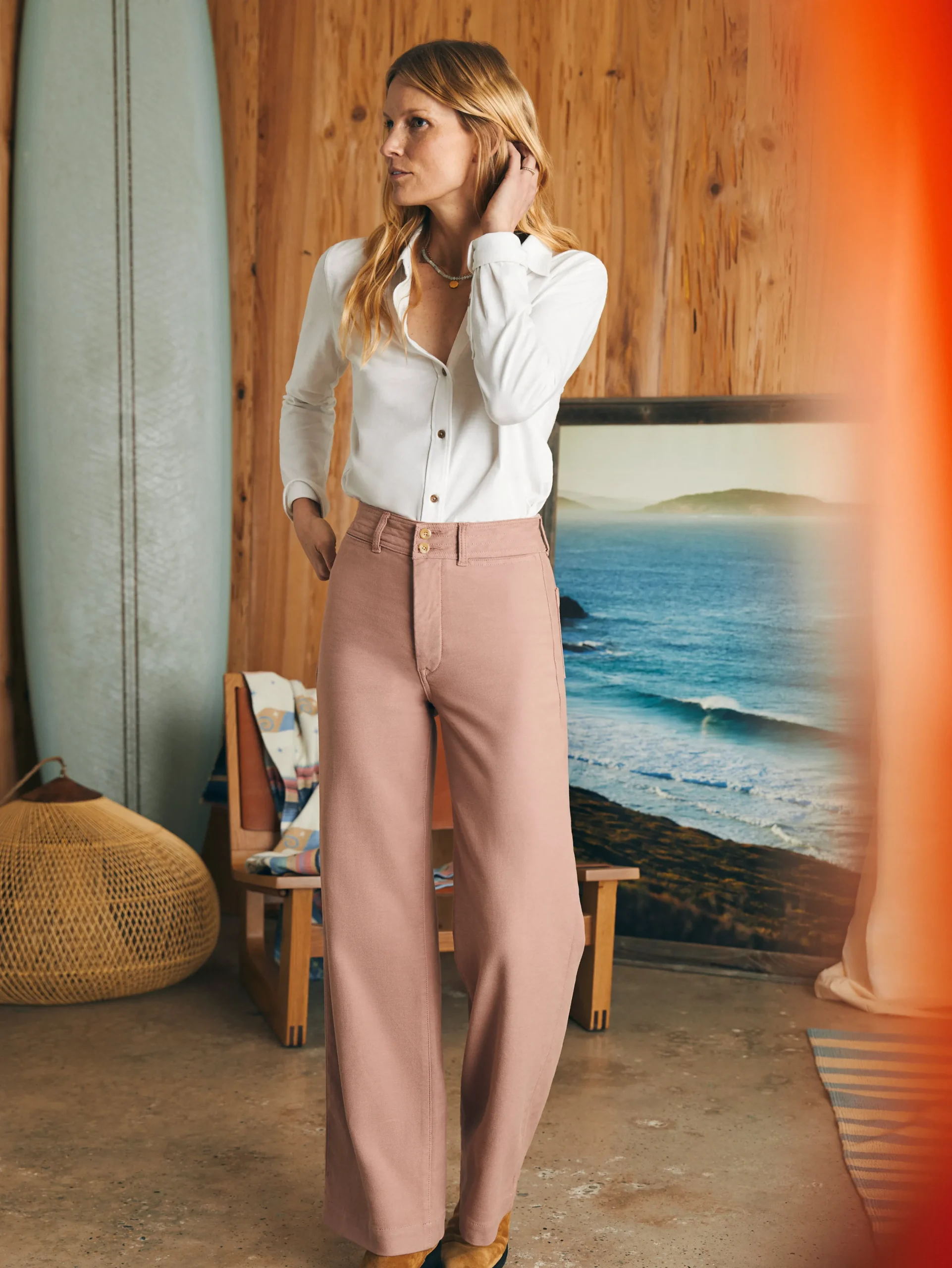 Women Faherty Brand Pants*Stretch Terry Harbor Pant -