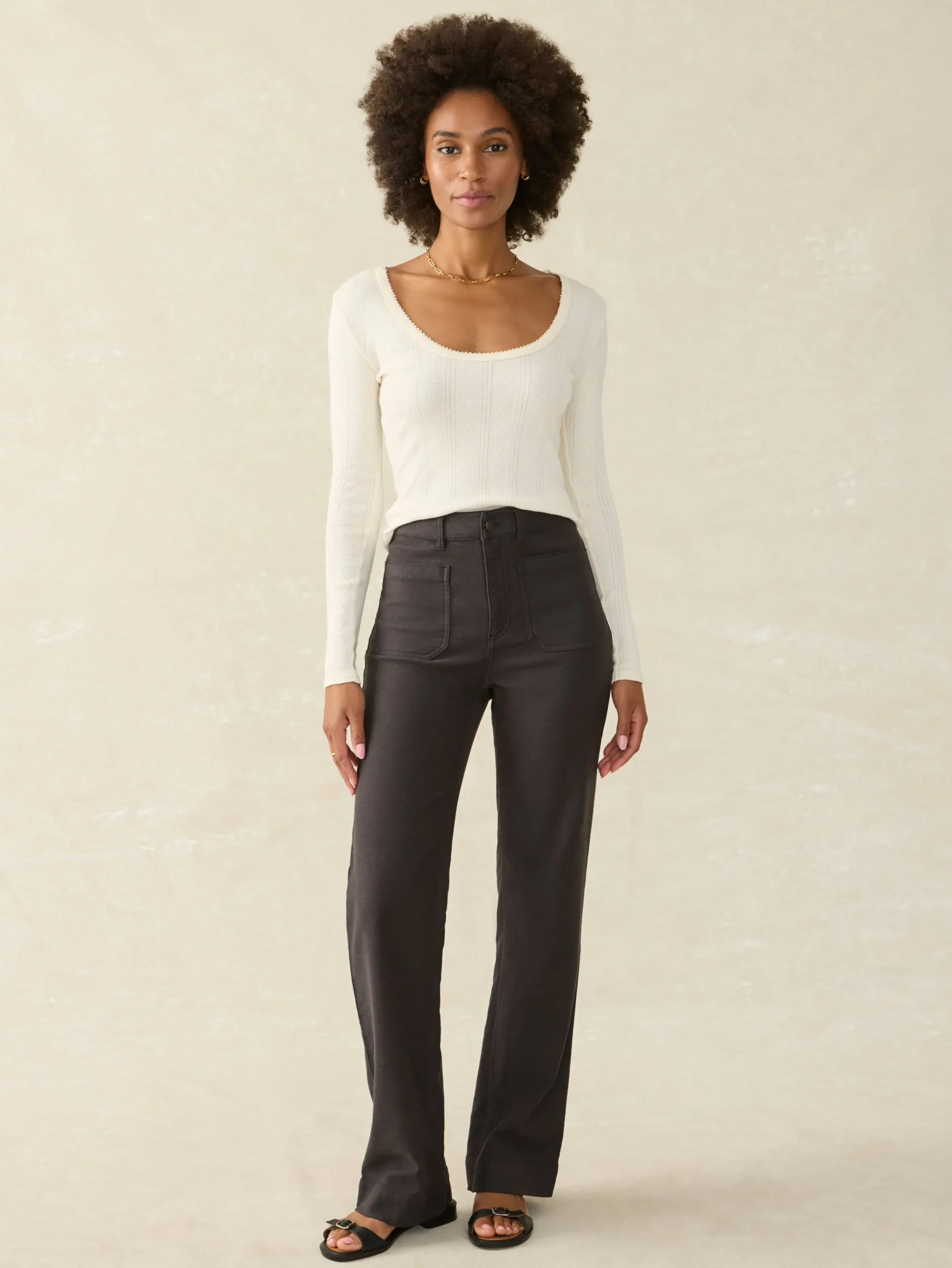 Women Faherty Brand Pants*Stretch Terry Patch Pocket Pant -