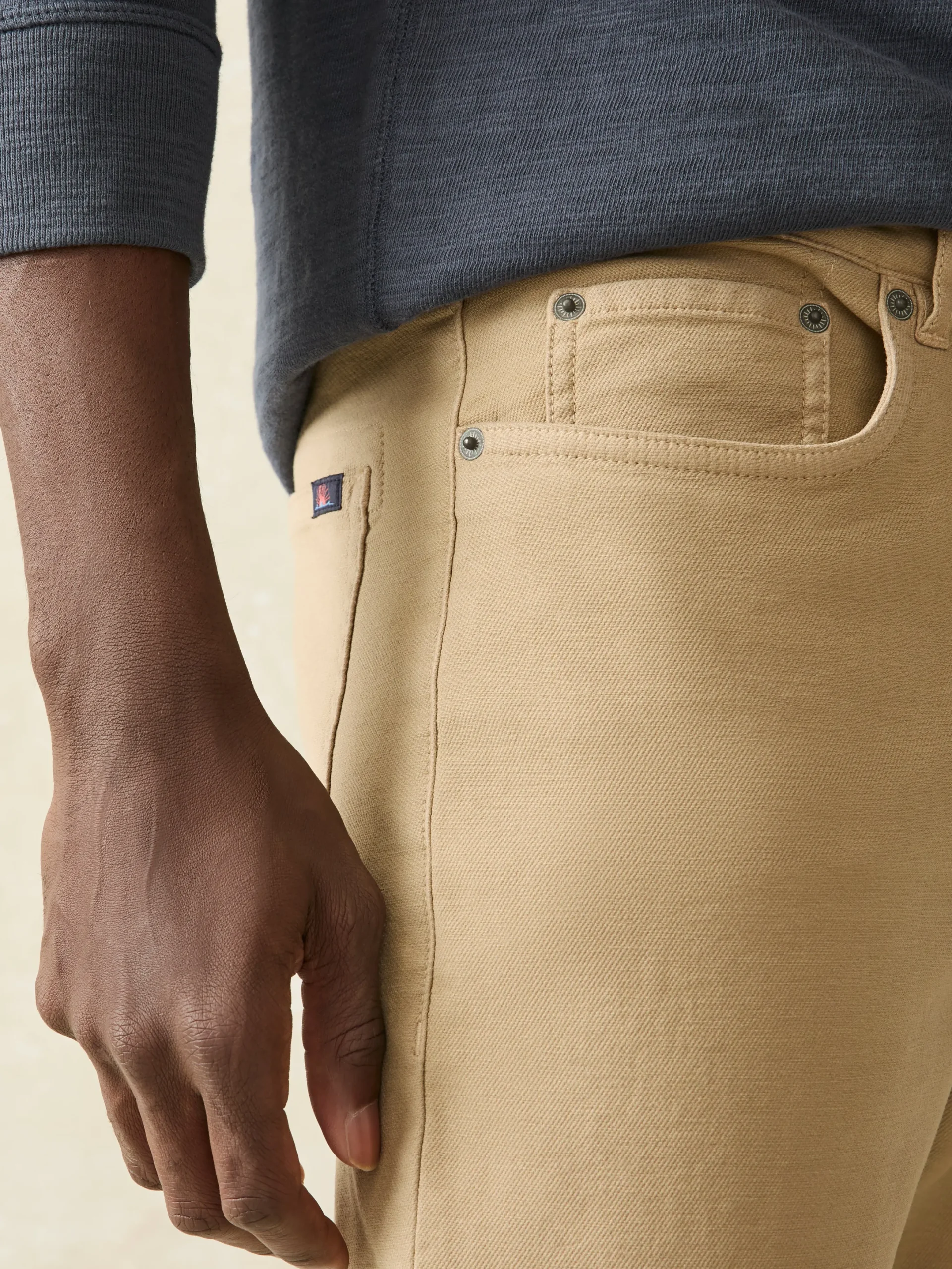 Faherty Brand Pants*Stretch Terry 5-Pocket Athletic Fit Pant -