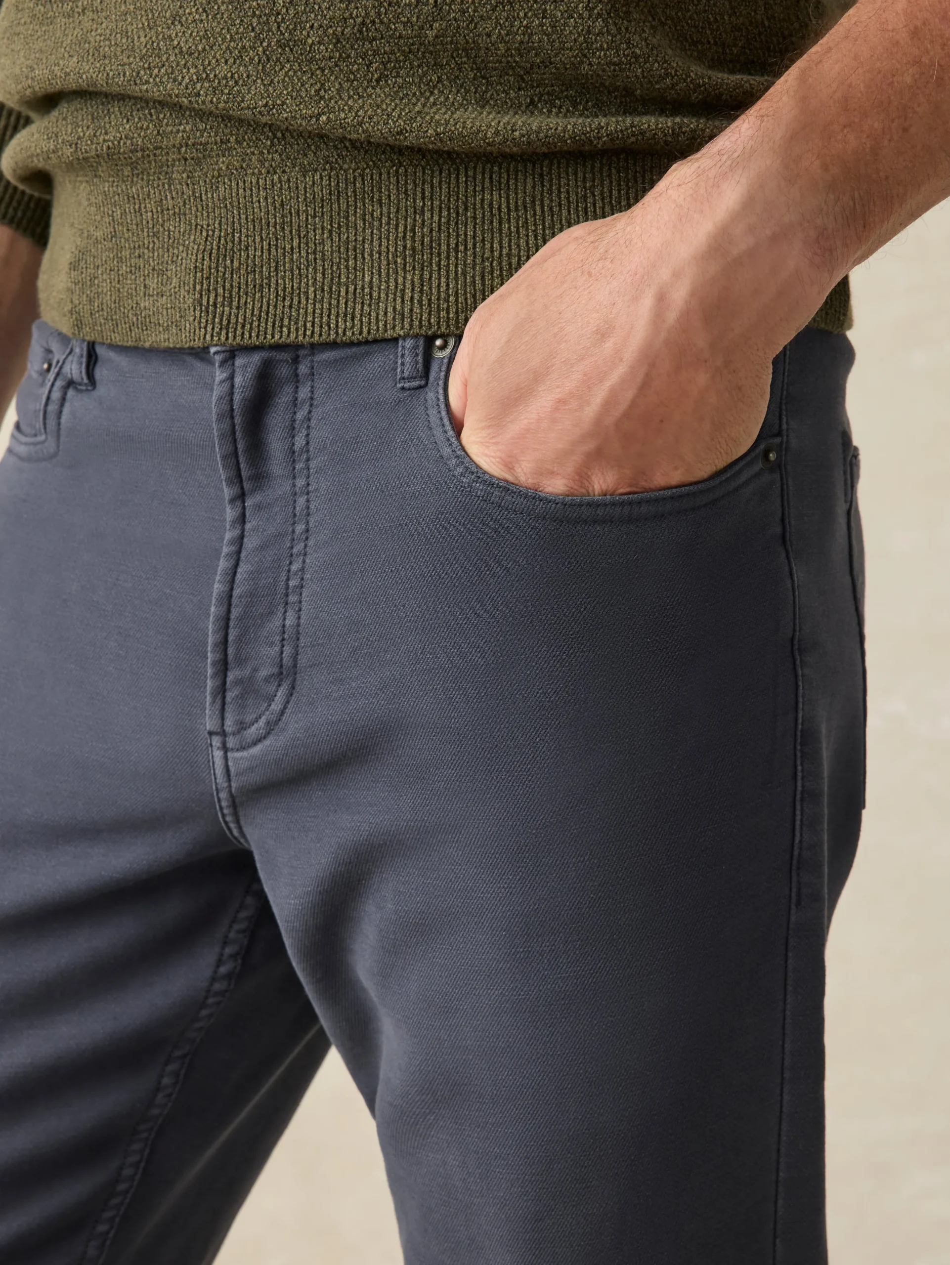 Faherty Brand Pants*Stretch Terry 5-Pocket Pant -