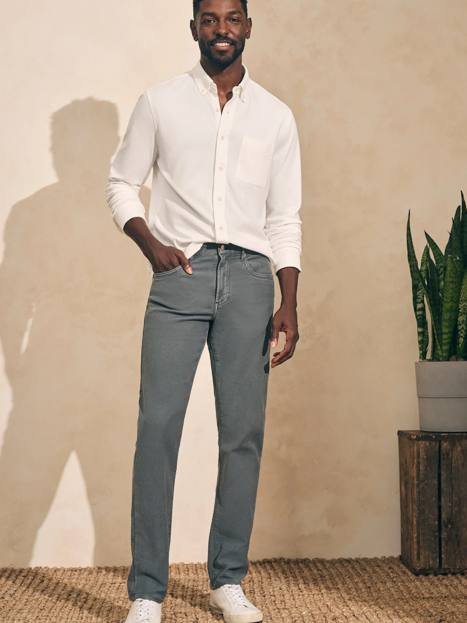Faherty Brand Pants*Stretch Terry 5-Pocket Pant -