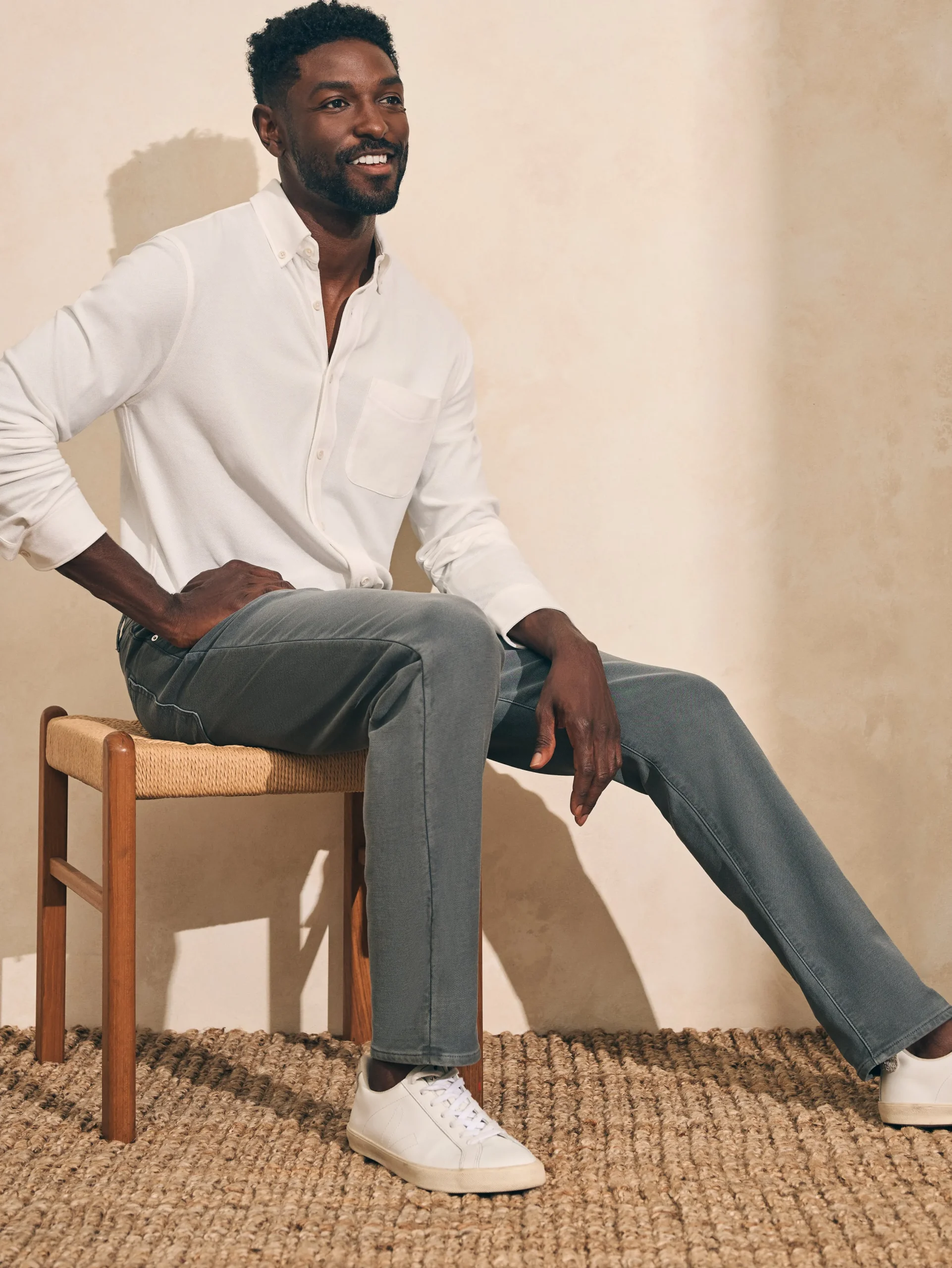 Faherty Brand Pants*Stretch Terry 5-Pocket Pant -