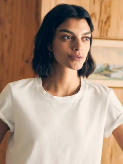 Women Faherty Brand T-Shirts*Sunwashed Cropped Crew Tee -