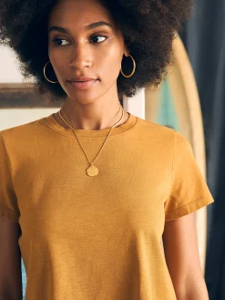 Women Faherty Brand T-Shirts*Sunwashed Cropped Crew Tee -
