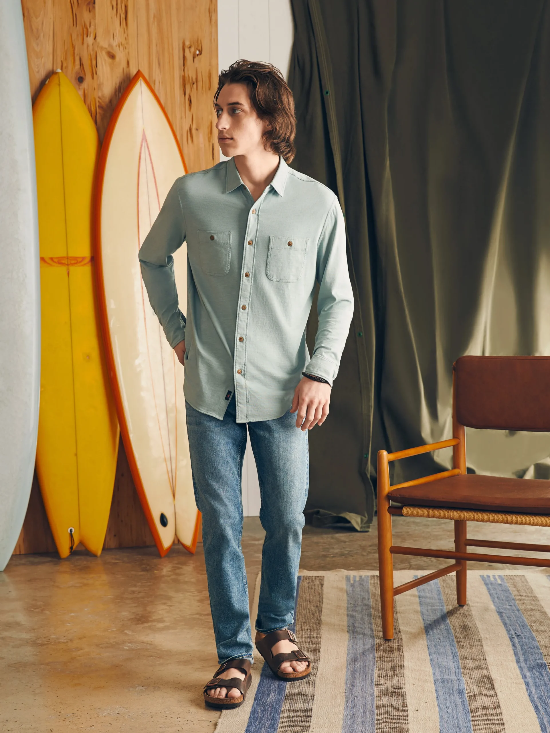 Faherty Brand Shirts*Sunwashed Knit Shirt -