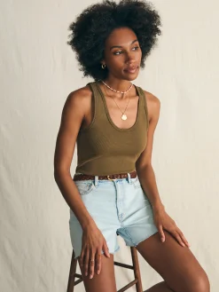 Women Faherty Brand T-Shirts*Sunwashed Rib Tank -