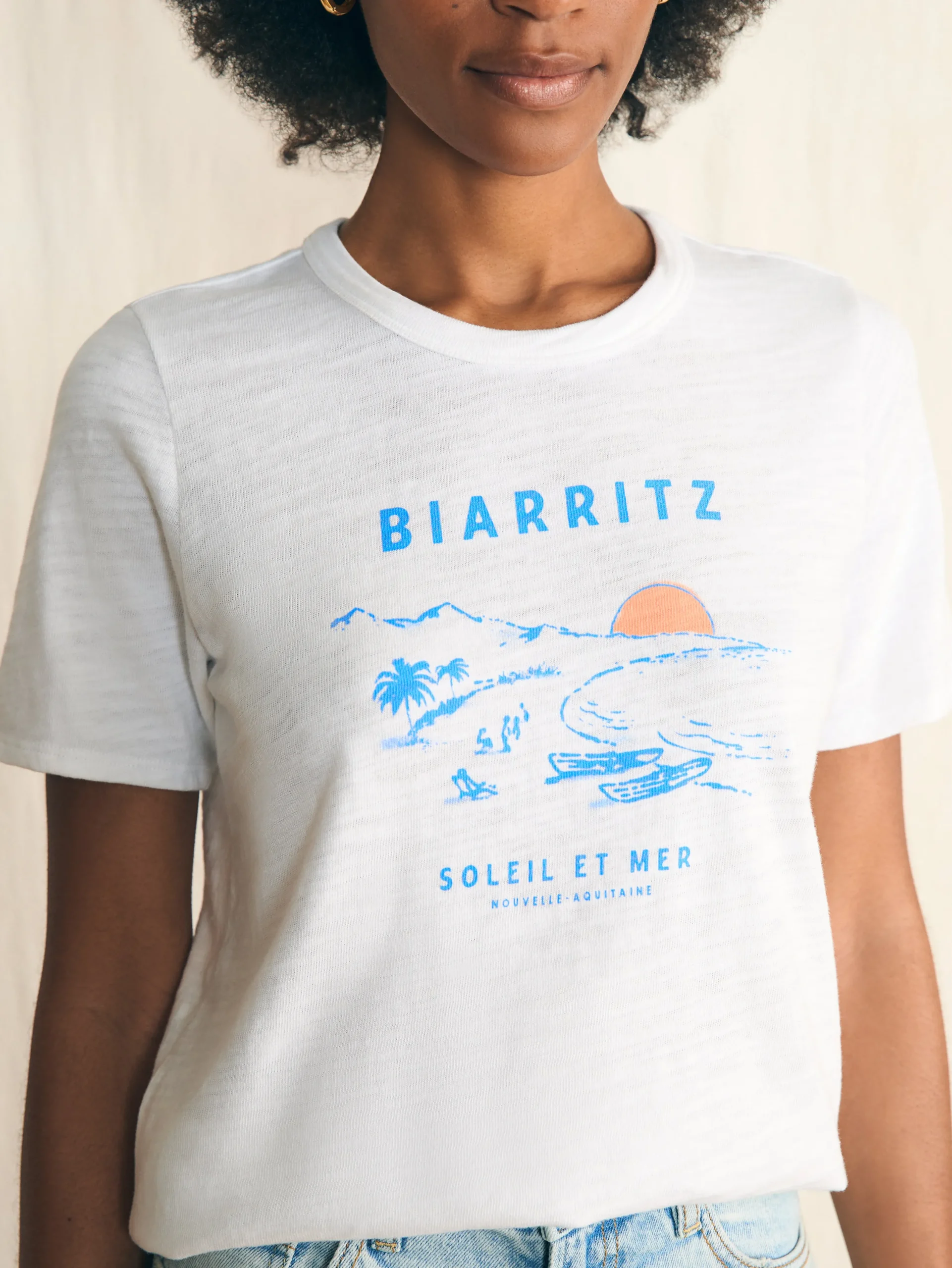 Women Faherty Brand T-Shirts*Sunwashed Slub Graphic Tee -