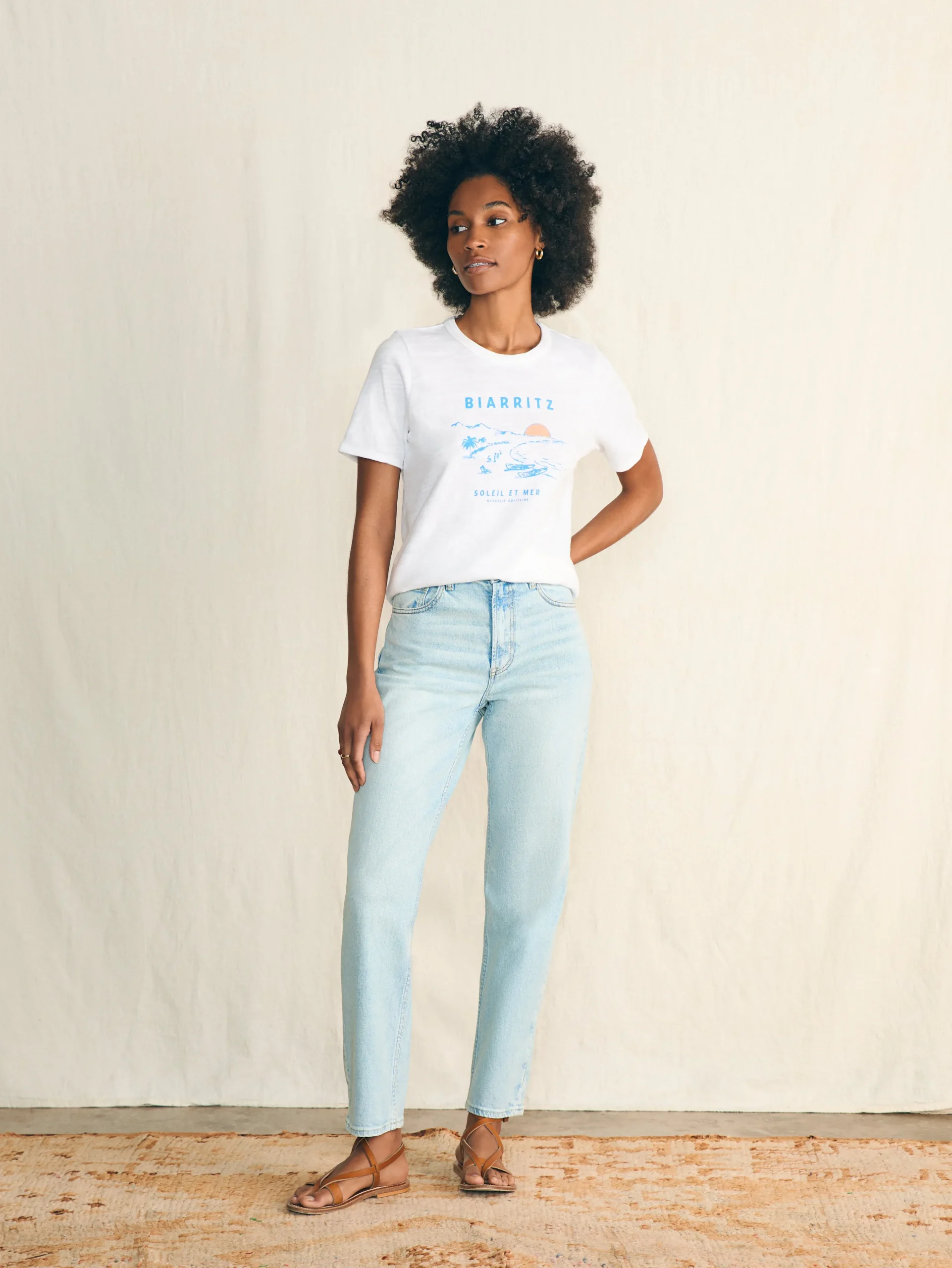 Women Faherty Brand T-Shirts*Sunwashed Slub Graphic Tee -