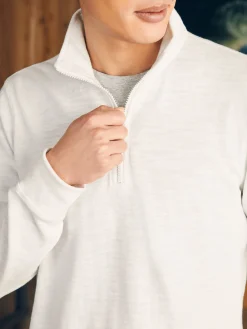 Faherty Brand Hoodies & Sweatshirts|Lounge*Sunwashed Slub Quarter Zip (Tall) -