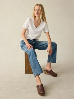 Women Faherty Brand T-Shirts*Sunwashed V-Neck Tee -