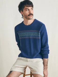 Faherty Brand Sweaters*Surf Stripe Crew Sweater -