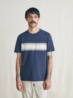 Faherty Brand T-Shirts & Henleys*Surf Stripe Sunwashed Pocket Tee -