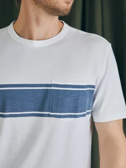 Faherty Brand T-Shirts & Henleys*Surf Stripe Sunwashed Pocket Tee -