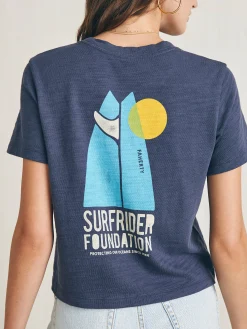 Women Faherty Brand T-Shirts*Surfrider Sunwashed Cropped Tee -