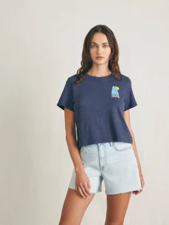Women Faherty Brand T-Shirts*Surfrider Sunwashed Cropped Tee -