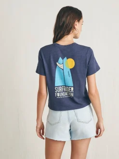 Women Faherty Brand T-Shirts*Surfrider Sunwashed Cropped Tee -