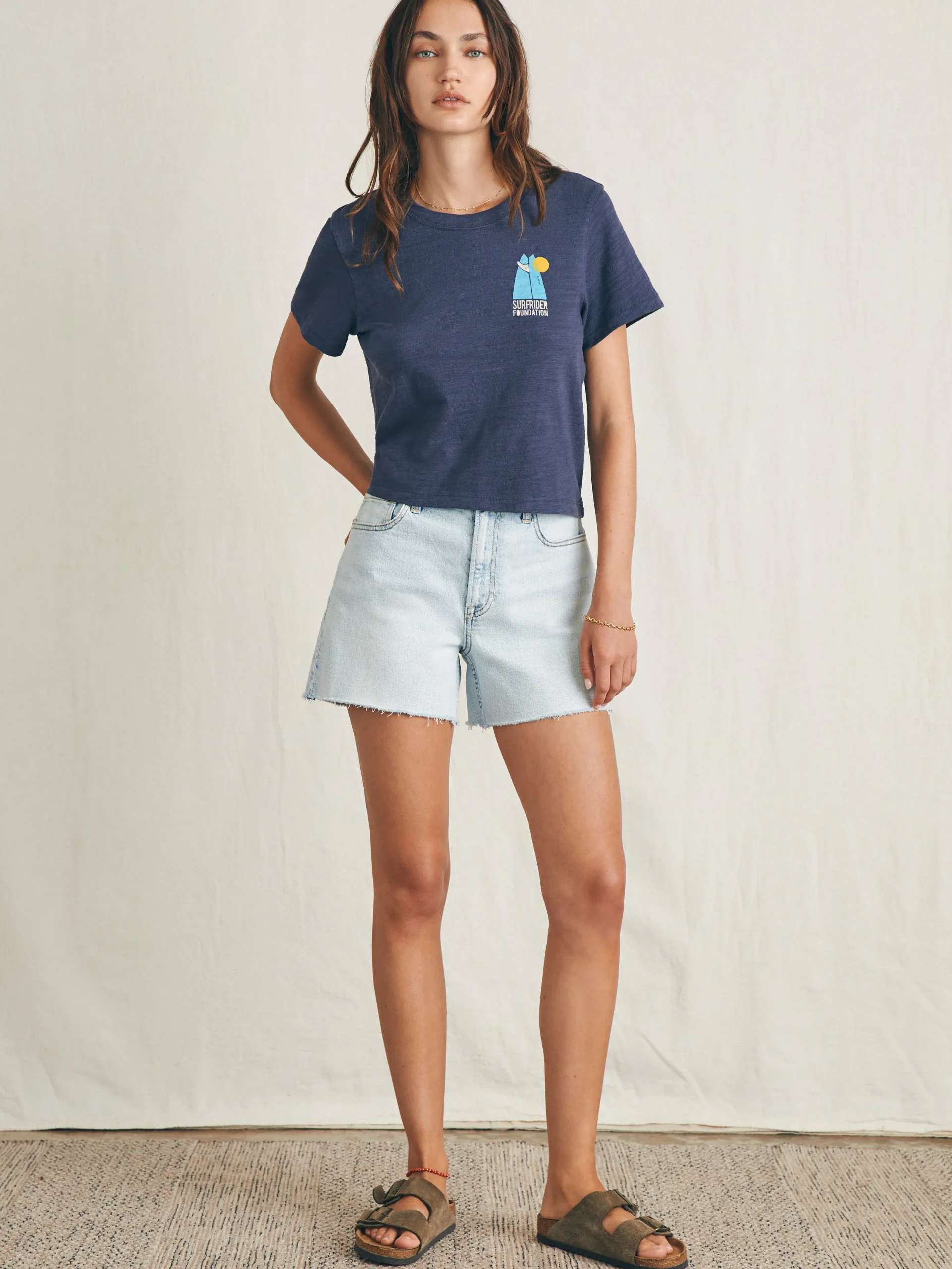 Women Faherty Brand T-Shirts*Surfrider Sunwashed Cropped Tee -